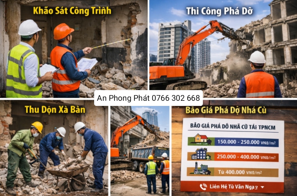 ĐẬP PHÁ NHÀ QUẬN 12 CÔNG TY TNHH CƠ GIỚI AN PHONG PHÁT