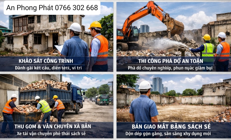 ĐẬP PHÁ NHÀ CŨ QUẬN 3 CÔNG TY TNHH CƠ GIỚI AN PHONG PHÁT 